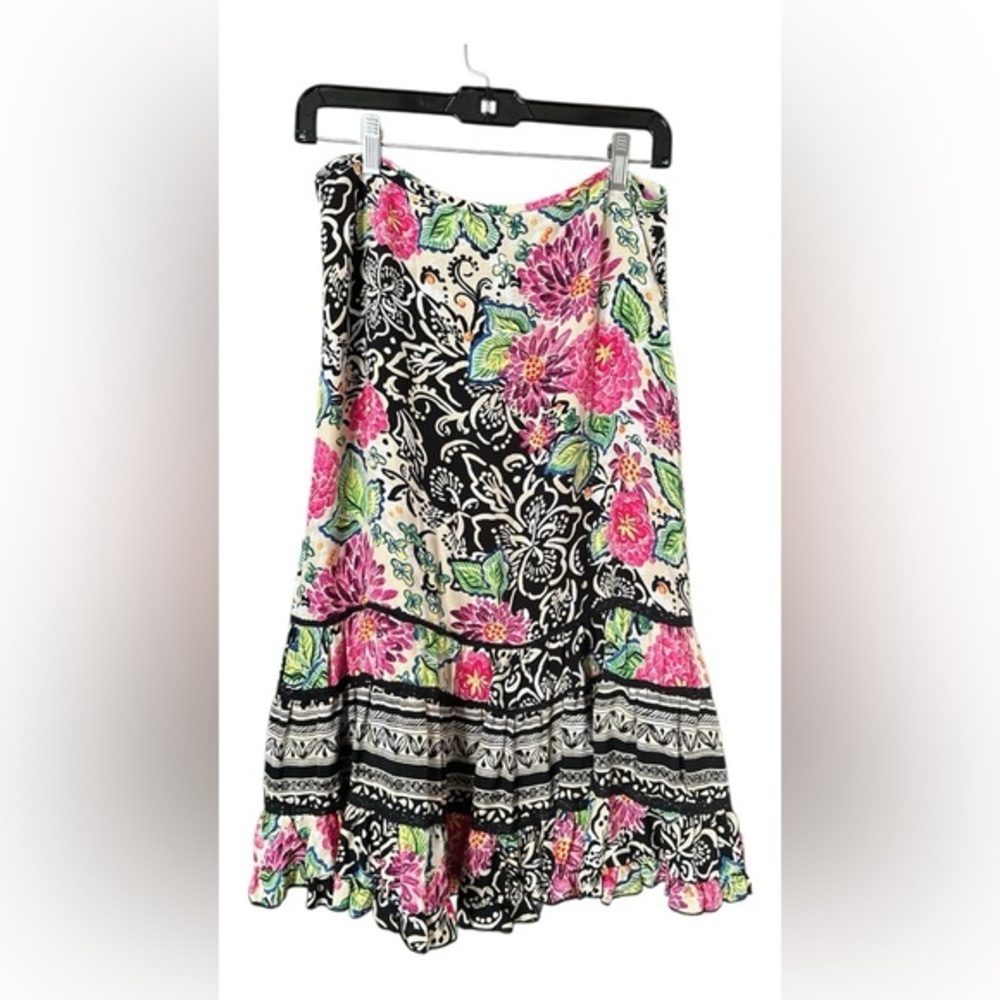 WeekendTraffic floral Boho chic ruffled tiered skirt Sz 6 Street style Gypsycore